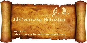 Jávorszky Meluzina névjegykártya